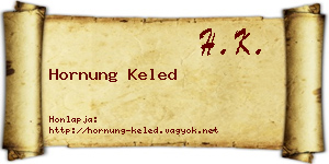 Hornung Keled névjegykártya